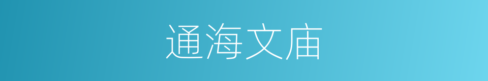 通海文庙的同义词