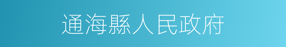 通海縣人民政府的同義詞