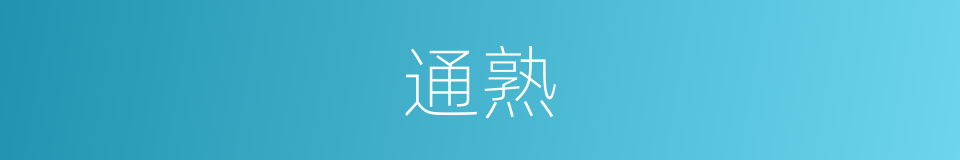 通熟的意思