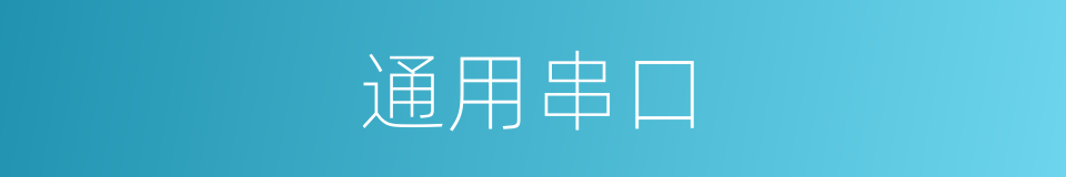 通用串口的同义词