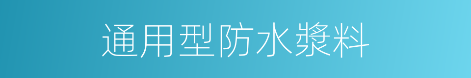 通用型防水漿料的同義詞