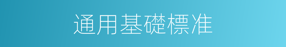 通用基礎標准的同義詞