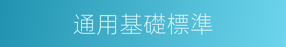 通用基礎標準的同義詞