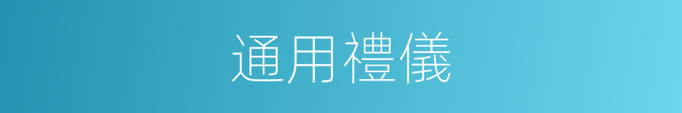 通用禮儀的同義詞