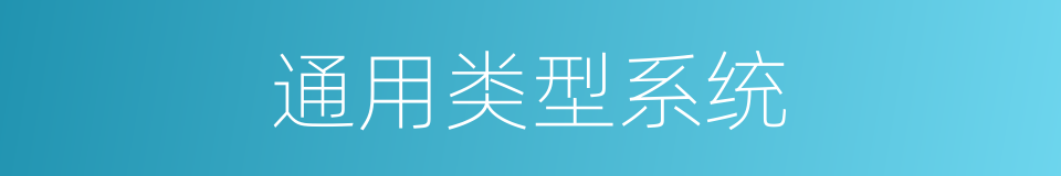 通用类型系统的同义词