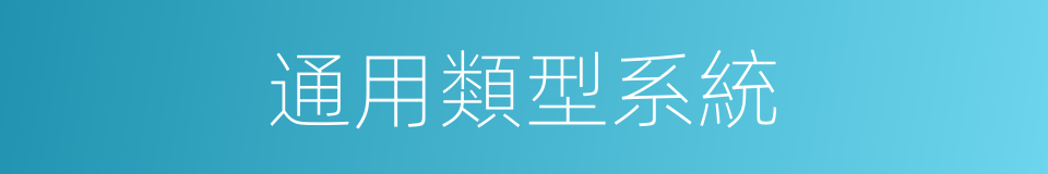 通用類型系統的同義詞