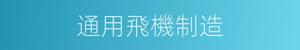 通用飛機制造的同義詞