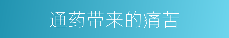 通药带来的痛苦的同义词