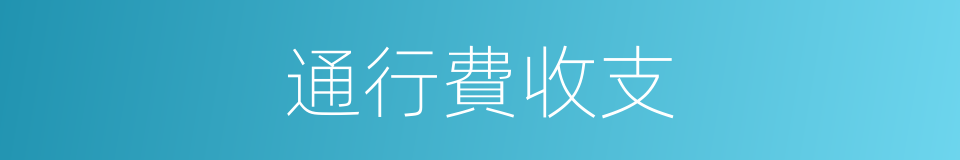 通行費收支的同義詞