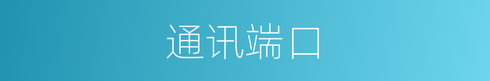 通讯端口的同义词
