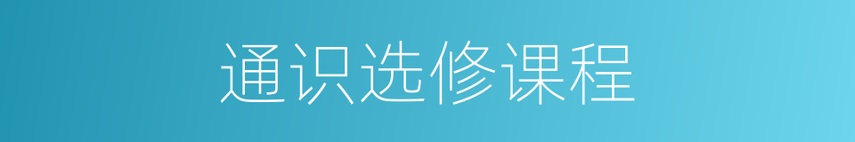 通识选修课程的同义词