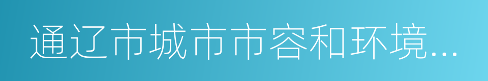 通辽市城市市容和环境卫生管理条例的同义词