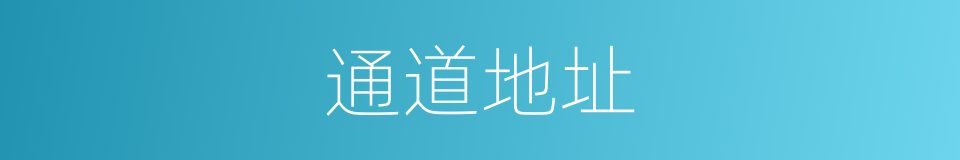 通道地址的同义词