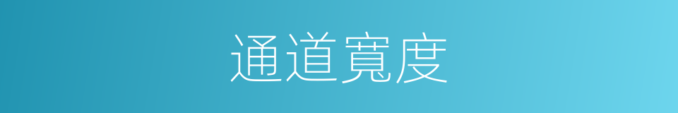 通道寬度的同義詞