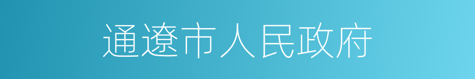 通遼市人民政府的同義詞