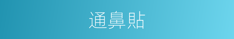 通鼻貼的同義詞