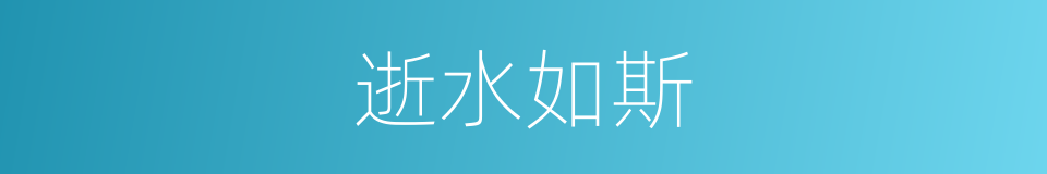 逝水如斯的同义词