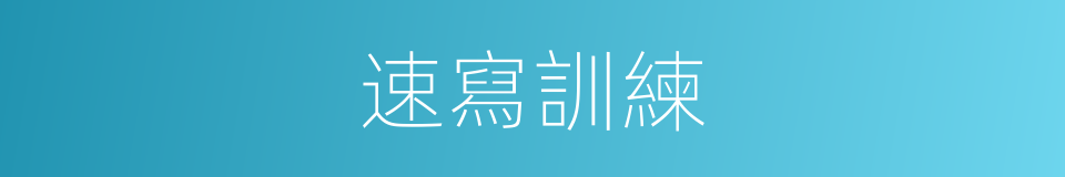 速寫訓練的同義詞