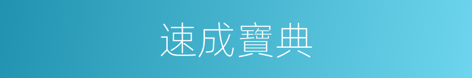 速成寶典的同義詞