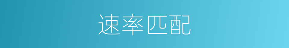速率匹配的同义词