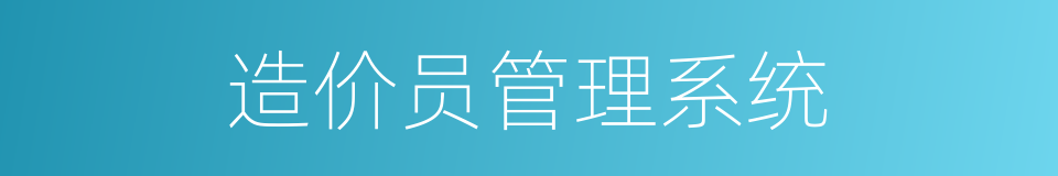 造价员管理系统的同义词