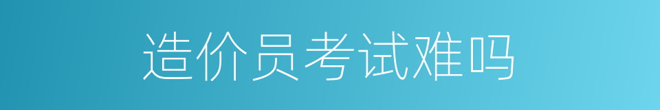 造价员考试难吗的同义词