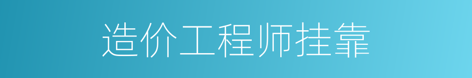 造价工程师挂靠的同义词