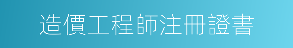 造價工程師注冊證書的同義詞