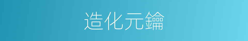 造化元鑰的同義詞