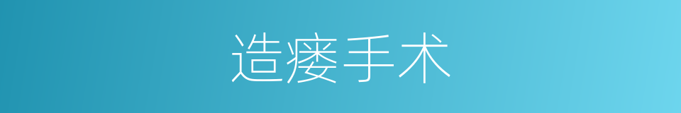 造瘘手术的同义词