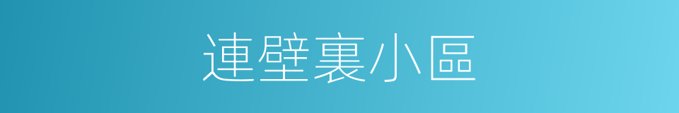 連壁裏小區的同義詞