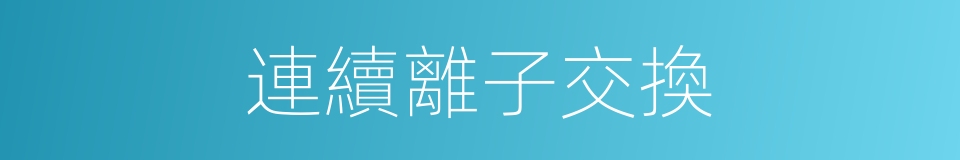 連續離子交換的同義詞