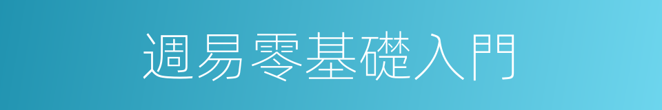 週易零基礎入門的同義詞