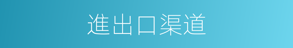 進出口渠道的同義詞