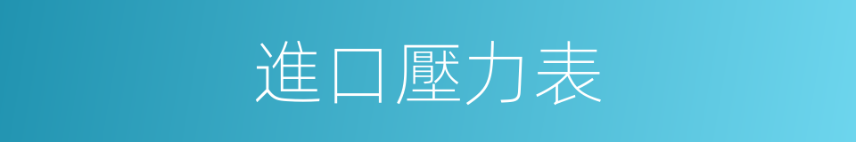 進口壓力表的同義詞