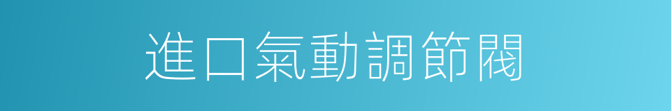 進口氣動調節閥的同義詞