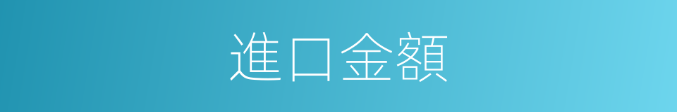 進口金額的同義詞