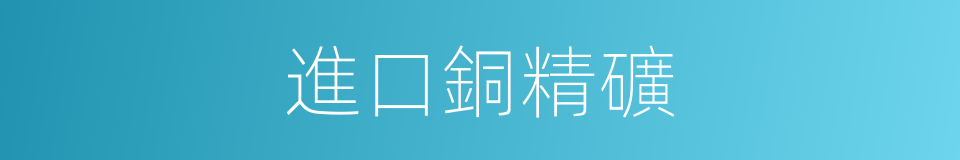 進口銅精礦的同義詞
