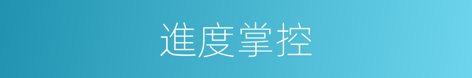 進度掌控的同義詞