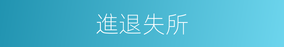 進退失所的意思