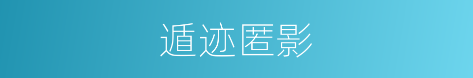 遁迹匿影的意思