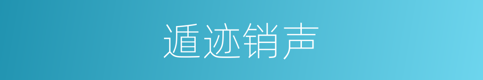 遁迹销声的意思
