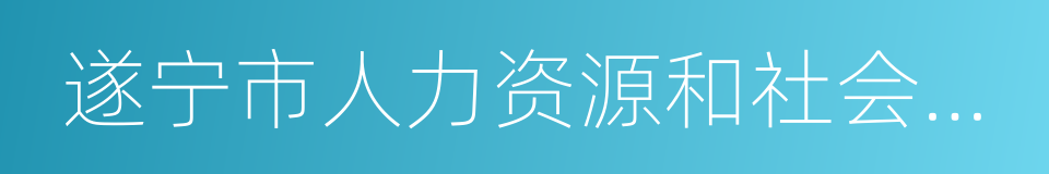 遂宁市人力资源和社会保障局的同义词