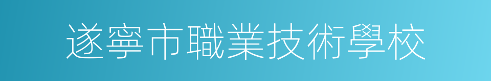 遂寧市職業技術學校的同義詞