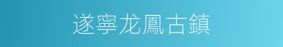 遂寧龙鳳古鎮的同義詞