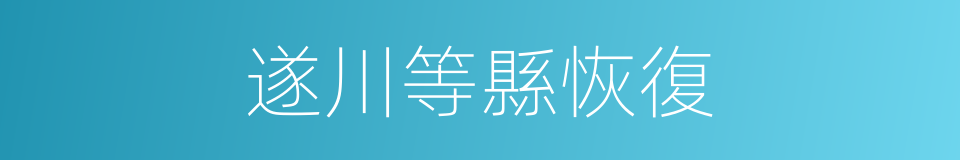 遂川等縣恢復的同義詞