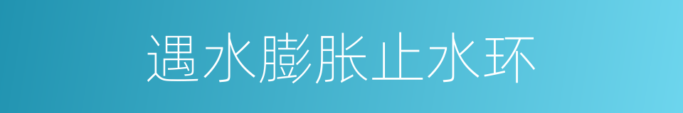 遇水膨胀止水环的同义词