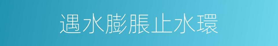 遇水膨脹止水環的同義詞