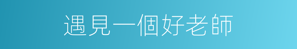遇見一個好老師的同義詞