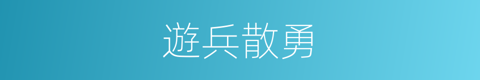 遊兵散勇的意思